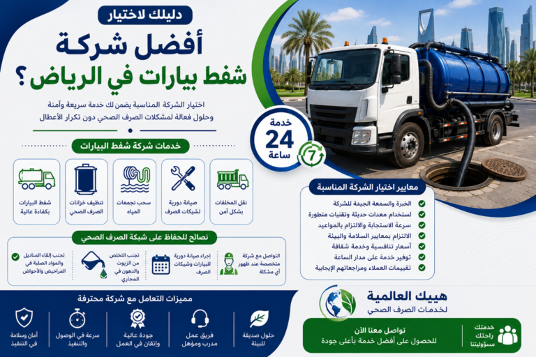 كيف تختار أفضل شركة شفط بيارات في الرياض؟